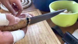 Охотничий нож из Дамаска / Нож Русский / Кузница Медведь