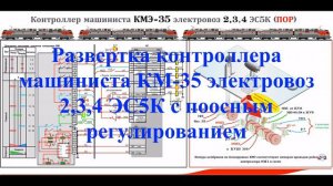 2,3,4ЭС5К с поосным регулированием тяги. Развертка контроллера машиниста КМ-35