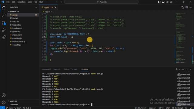 Learn Node js - #024 - in 2023 | Thread pool Size مع العملي الخاص بها