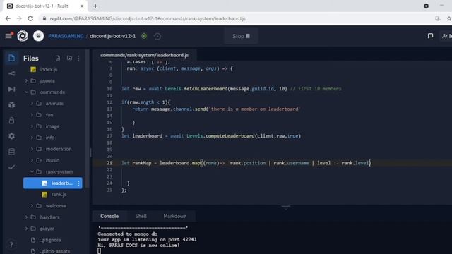DISCORD.JS LEADERBOARD | RANK SYSTEM