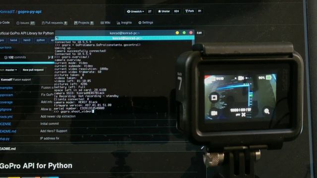 GoPro HERO7 with Python API смотреть онлайн
