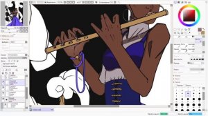 SPEEDPAINT. Покрас лайна в Sai2.