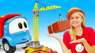 Мультфильмы про машинки: лепим башенный кран из Плей До! Видео для детей про игрушки и Play Doh