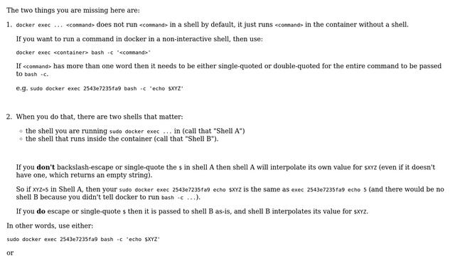 Unix & Linux: Visibility of passed enviroment variables in docker container - misunderstanding смотреть онлайн