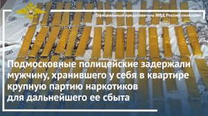 Подмосковные полицейские задержали мужчину, хранившего у в квартире партию наркотиков