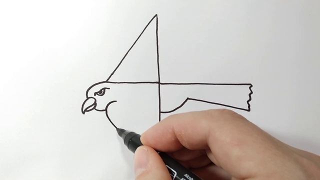 Люблю такие рисунки ) Рисуем птицу из цифры 4 ! смотреть онлайн