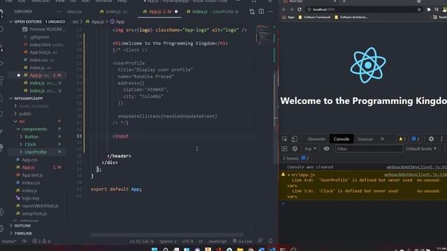 React Js   Episode 07 - Event Handling | In Sinhala with English Subtitles | In 2021 in 25 minutes