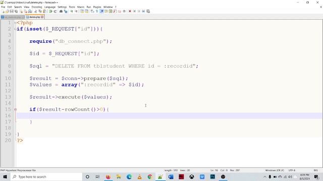 PART 4 - CREATING A CRUD APPLICATION USING MariaDB AND PHP DATA OBJECTS (PDO)