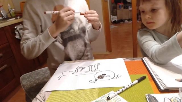 Костя и Рита рисуют вместе, мастер класс "щенки". смотреть онлайн