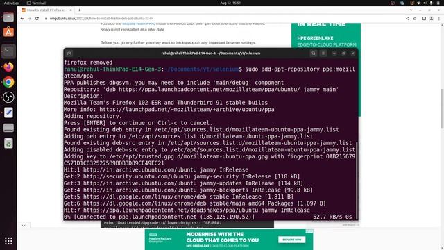 selenium error Your Firefox profile cannot be loaded in ubuntu 22.04
