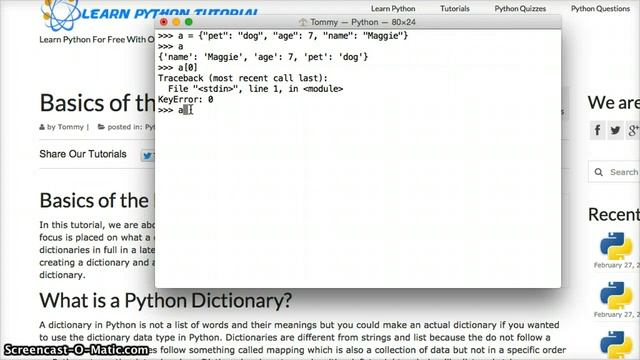 Python Tutorial: Basics of the Python Dictionary - Python Basics #13