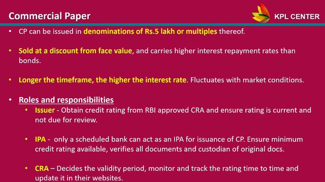 WHAT IS A COMMERCIAL PAPER | MONEY MARKET INSTRUMENT | TAMIL | #KPLCENTER | GK