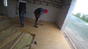 Межэтажное перекрытие (Лаги+мин.вата+фанера) Пол из фанеры между этажами