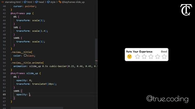 Star Rating Using Html, Css & Javascript. | Star Rating  | true.coding | #coding #html #css #new