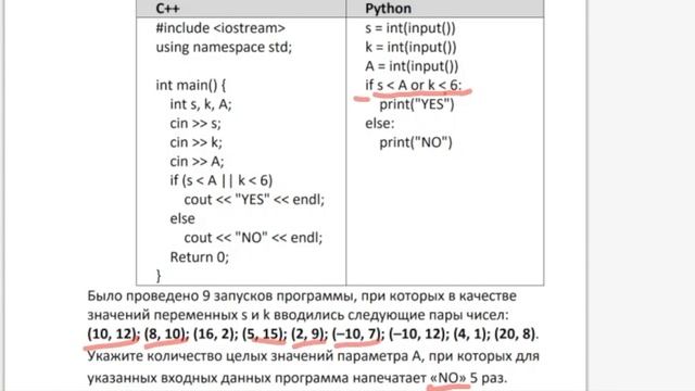 ОГЭ по ИНФОРМАТИКЕ :: № 6 :: Анализ программы с условным оператором