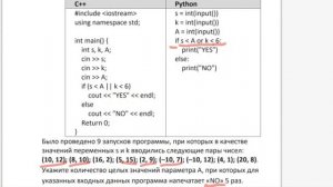 ОГЭ по ИНФОРМАТИКЕ :: № 6 :: Анализ программы с условным оператором
