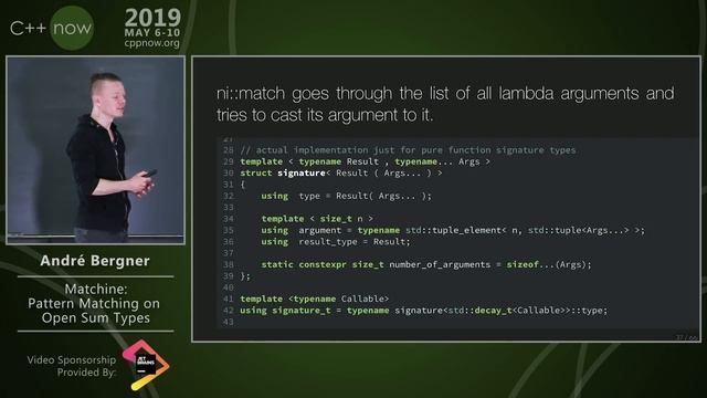 Matchine: C++ Pattern Matching for Open Sum Types - André Bergner - CppNow 2019