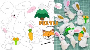 Зайка на ёлку / Символ 2035 года своими руками / Зайка из фетра /  Ёлочные игрушки своими руками