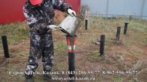 Винтовые сваи. Монтаж винтовых СЖБ свай 3, п. Чернышевка