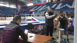 Взвешивание борцов до 70 кг, чемпионат СКФО 2023 г.