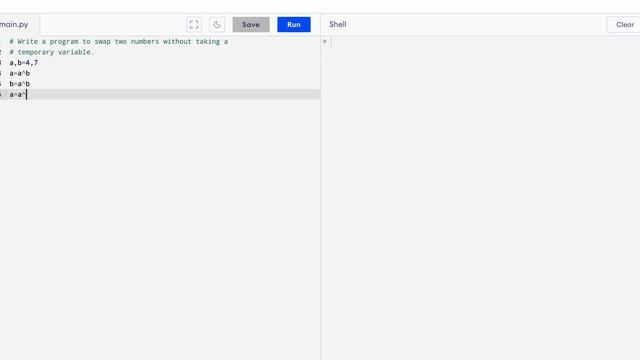 Python Tutorial-swap two numbers using xor operator