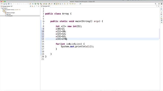 One Dimensional Array (in Java)