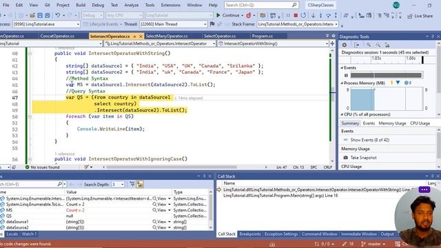 Intersect Method in C# LINQ #techyatra #nishantgupta #csharp #programming #linq