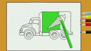 МУЛЬТИК ДЕТСКАЯ РАСКРАСКА . РИСУЕМ ГРУЗОВИК .