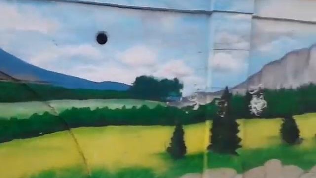 Красивый рисунок на заборе в щукино, природа.2