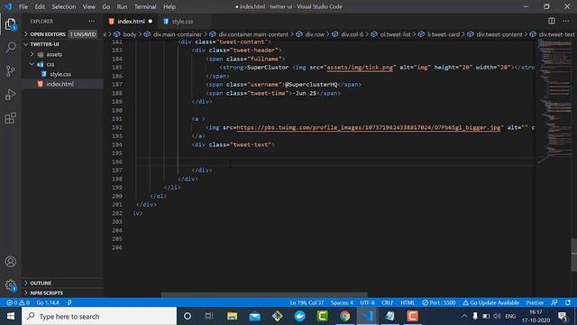 How to build twitter ui clone with Html & Css 2021 | Coding Gyan