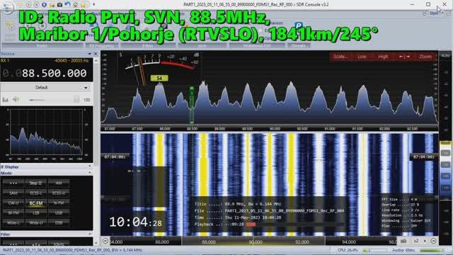 11.05.2023 07:03UTC, [Es], Radio Prvi, Словения, 88.5МГц, 1841км