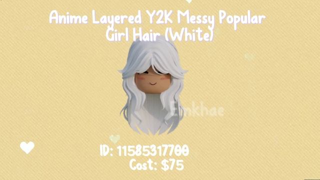 ROBLOX WHITE Y2K HAIR CODES | EMK смотреть онлайн