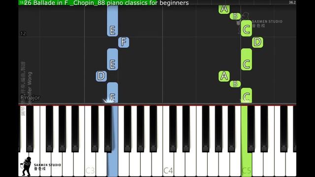 26 Ballade in F Chopin 88 piano classics for beginners смотреть онлайн