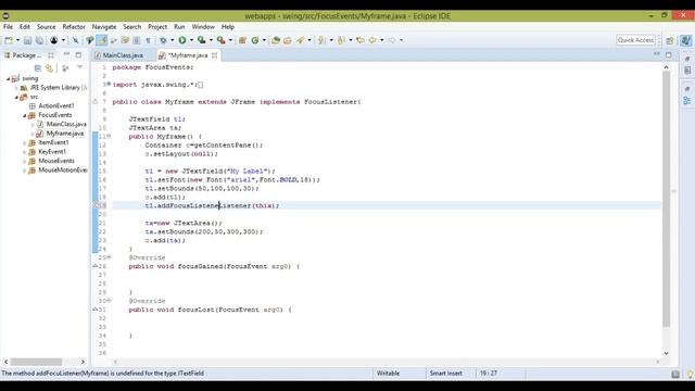 #19 Java Swing Tutorial | FocusListener in java | Listeners that support every component смотреть онлайн