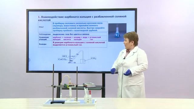 Химия. 7 класс. Реакции разбавленных кислот с карбонатами /02.02.2021/ смотреть онлайн