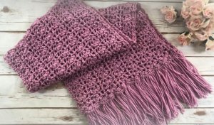 Вязание крючком: Узор для шарфа или палантина.