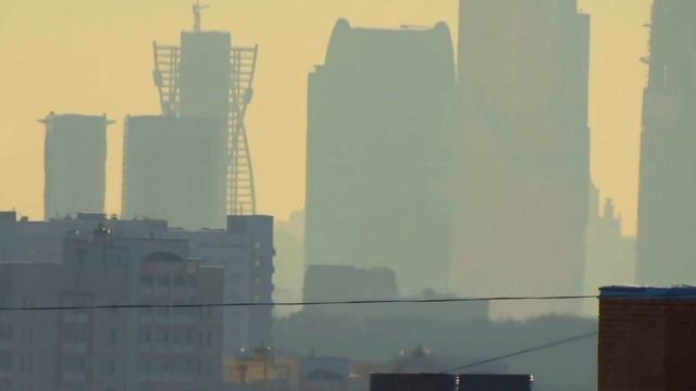 Москва сити вид из окна зимой