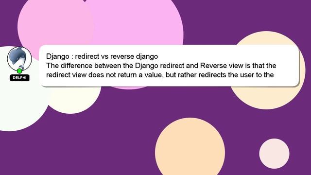 Django : redirect vs reverse django смотреть онлайн