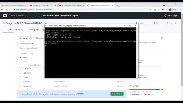 #Git - 5 | How to Create New Branch in GitHub and GitBash ? | NATASA Tech смотреть онлайн