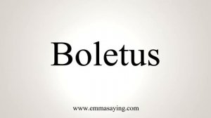 How To Pronounce Boletus