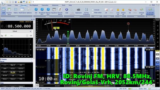 11.05.2023 06:59UTC, [Es], Rovinj FM, Хорватия, 88.5МГц, 2052км