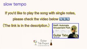 NieR Automata Amusement Park fingerstyle solo Guitar Tutorial Tabs