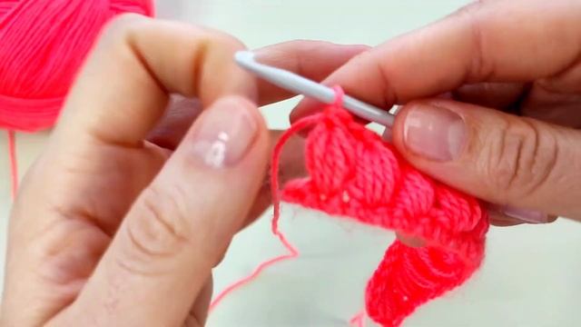 Пышный столбик крючком - подробный мастер класс как вязать узор из пышных столбиков смотреть онлайн