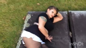 Tiffany in Sheer Black Pantyhose and Tennis Skirt❤️