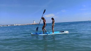 Плаваем на падлборде в море! Серфинг на лодке-доске SUP борд!!