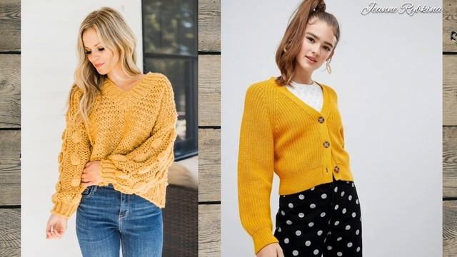 Вязаные образы в цвете шафрана и горчицы - идеи для вдохновения. смотреть онлайн