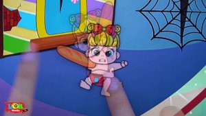 Cartoon - Paper Dolls Dress Up - Infants Angels vs Family Zombie Story Dress - Barbie Story & Crafts