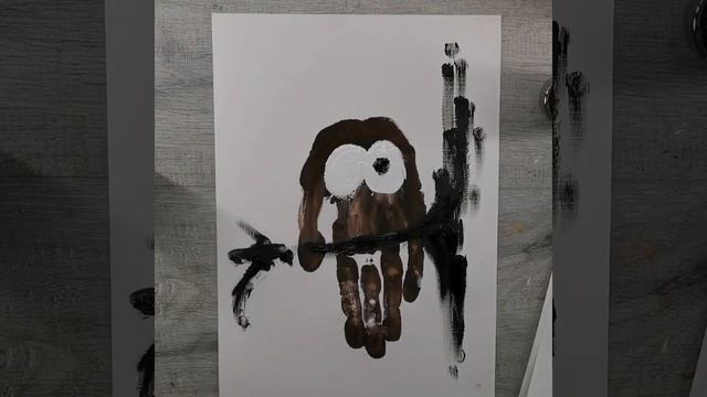 как рисовать ладошками сову?