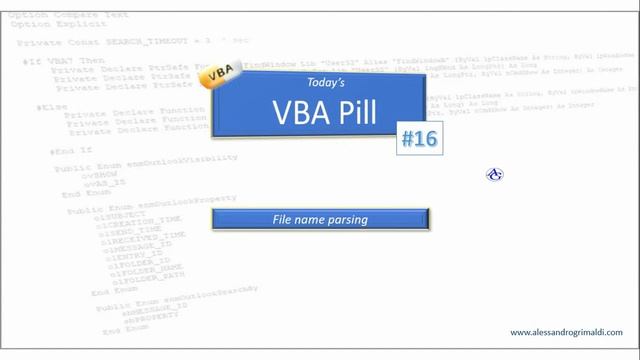 VBA Pill #16: File name parsing смотреть онлайн