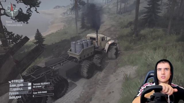 ВЫТЯНУЛ КОРАБЛЬ НА ВОДУ! ОН ПОПЛЫЛ? РУЛЬ - SPINTIRES MUDRUNNER смотреть онлайн
